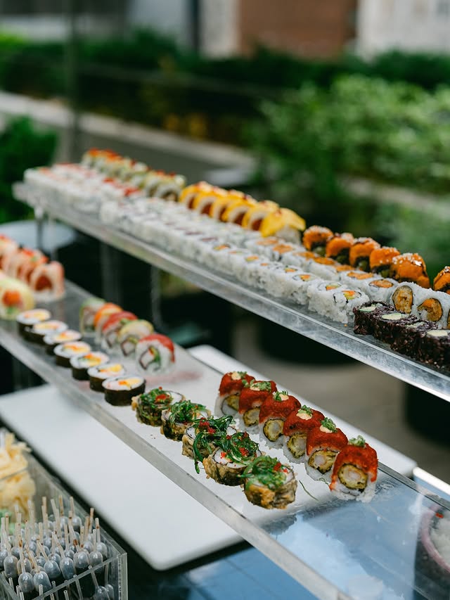 Live sushi station at corporate event in New York City